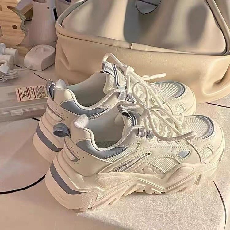 

2025 dad shoes women s autumn and winter breathable thick-soled ins new women s shoes versatile trendy mesh casual sports shoes 40 синий