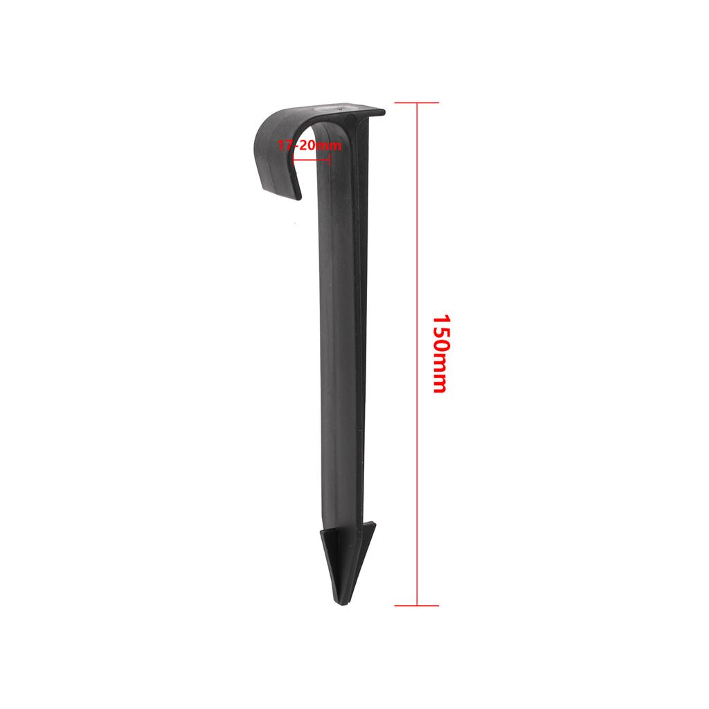 DN16mm DN20mm PE Pipe Ground Stake C-Type Spiked Garden Lawn Orchard Irrigation Tube Nail to Prevent Pipe Dragging Black 5/50Pcs