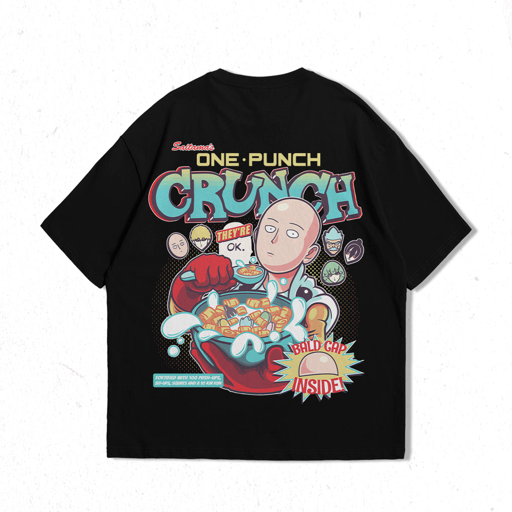 Anime Manga Oversized Y2k Japanese Style Tshirt Female Male Clothing Tees One Punch Crunch Tshirt Men Women Short Sleeve