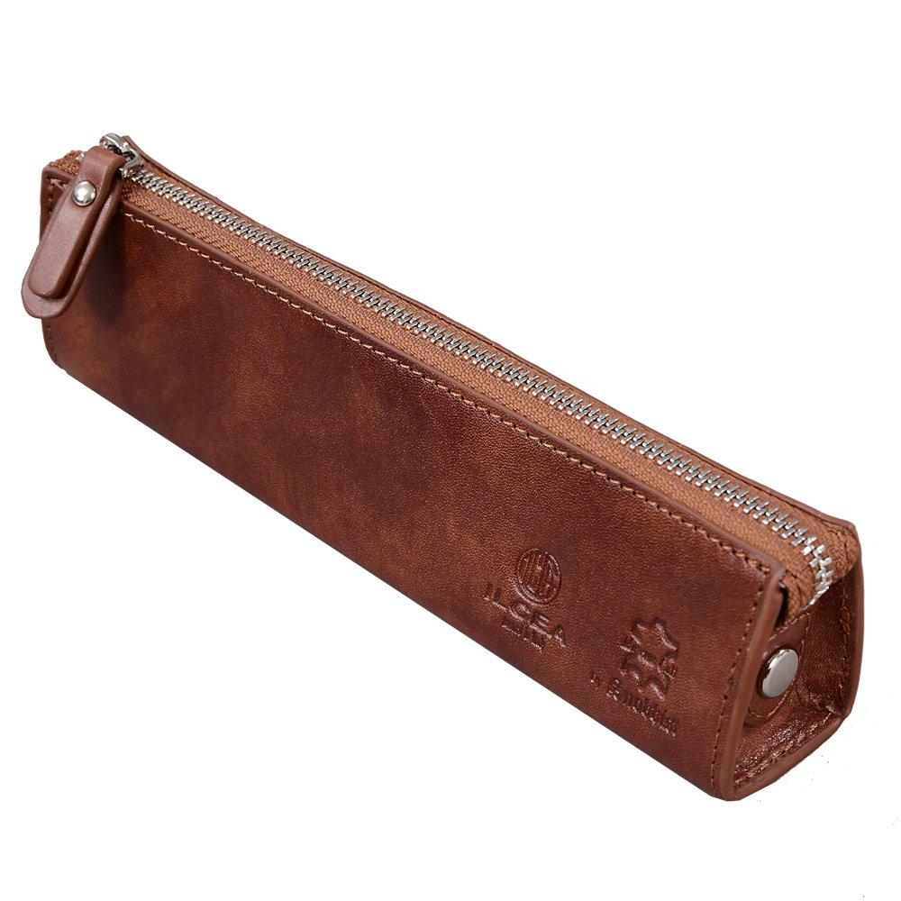 

SNOBBIST Museum Calfskin Pencil Medium Case, (Brown)