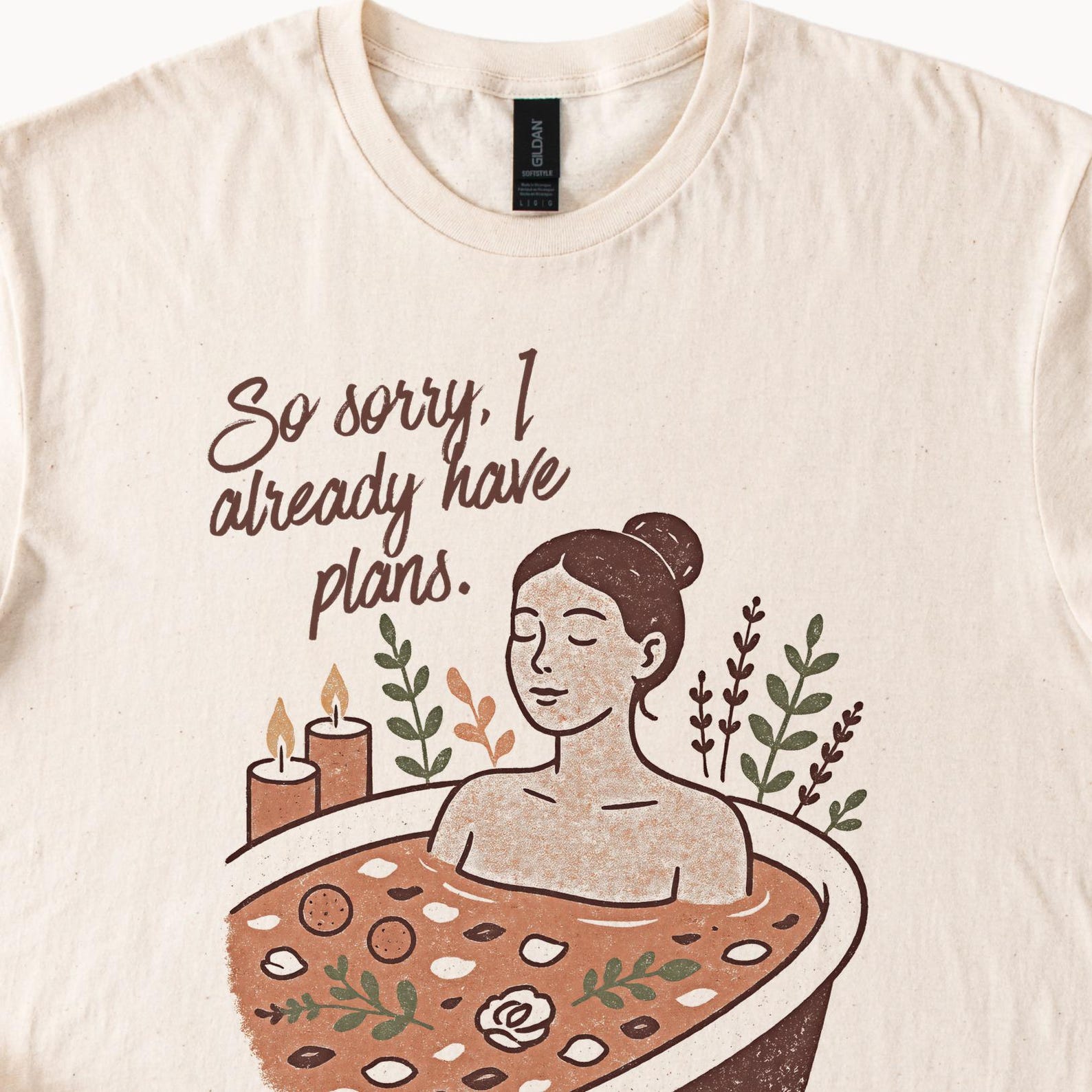 Self-Care Relaxation Graphic Tee with Bath Illustration and Inspirational Text 140