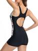 2025 Slim Printed Swimsuit One Piece Back Hollow Women Swimwear Female Bathers Bathing Swimming Swim Suit Beachwear