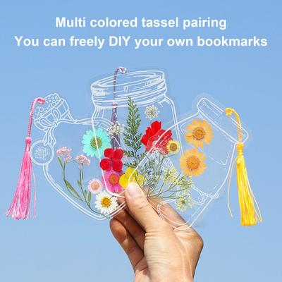 20Pcs DIY Transparent Dried Flower Bookmarks Handmade Clear Pressed Flower Bookmarks Making