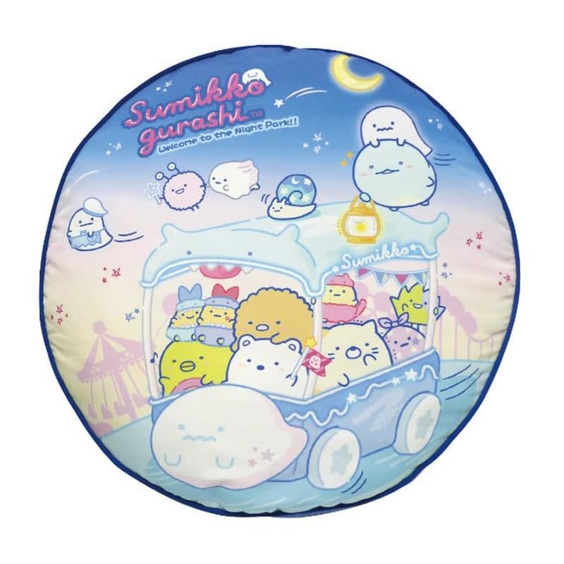 

Sumikkogurashi round cushion blue