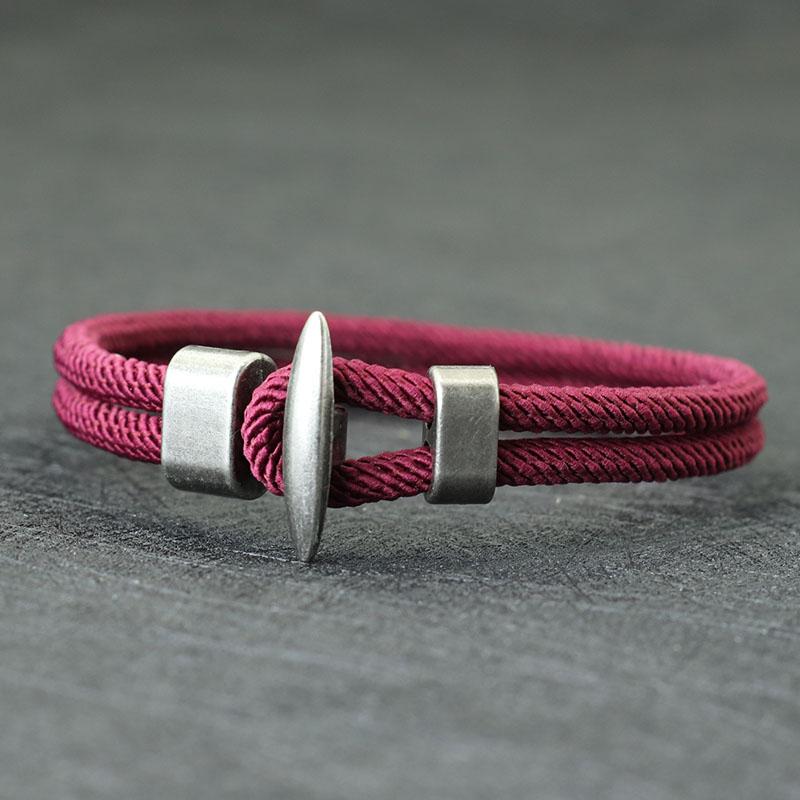 New Rope Bracelet Men Vintage Double Layer Cord Bangle Homme Leisure Accessories Gift For Him Pirate Punk Braslet Pulseras
