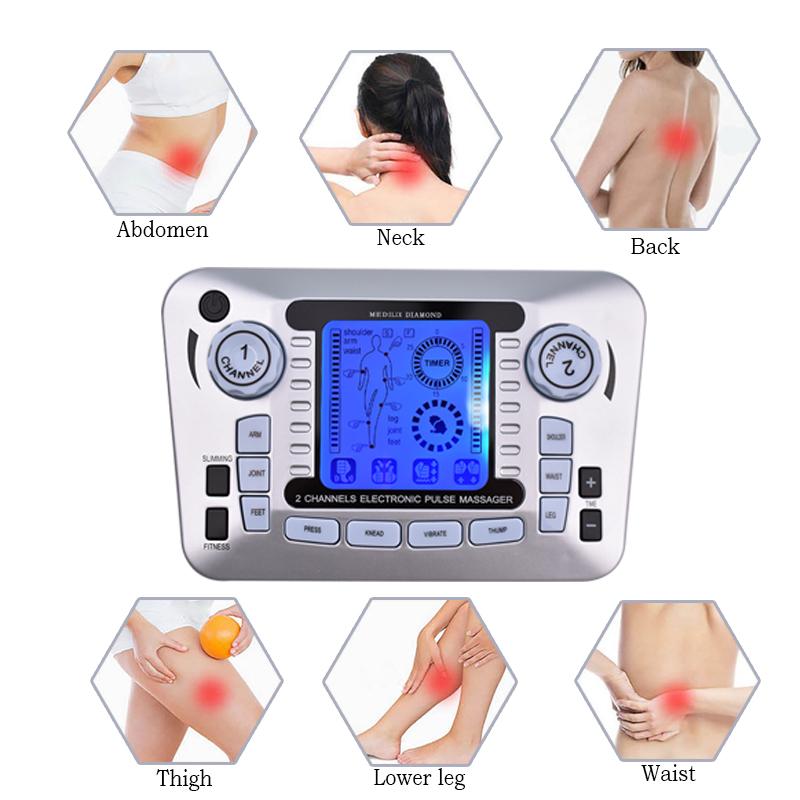 Durable And Safe Tens Massager Ems Muscle Stimulator Acupuncture Electrical Pads Pulse Low Frequency Physiotherapy Slimming Machine Health Care