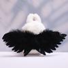 Doll Feather Wing for 15-17cm Labubu Black White Angel Feather Wings DIY Mini Plush Idol Dolls Clothing Outfit Decor Accessories
