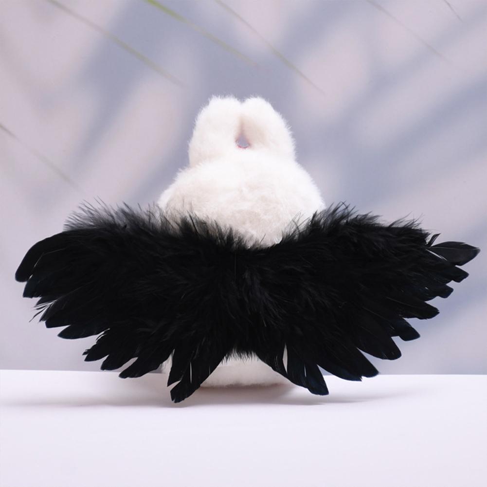 Doll Feather Wing for 15-17cm Labubu Black White Angel Feather Wings DIY Mini Plush Idol Dolls Clothing Outfit Decor Accessories