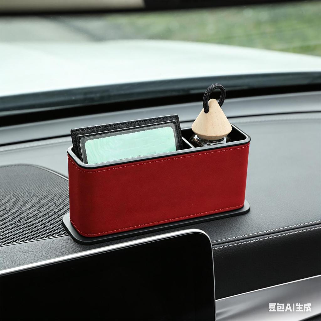 Car Seat Storage Organizer Leather Adhesive Holder Back Of Seat Car Organizer Storage Box For SUV RV Truck Sedan Automotive
