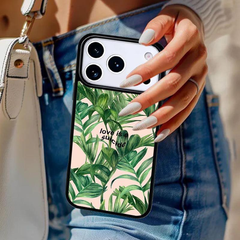 Piante palme Custodia Telefono Per iPhone 17 Air 14 15 13 12 Max Cover Per Apple 16e 11 Pro Max Plus Coque
