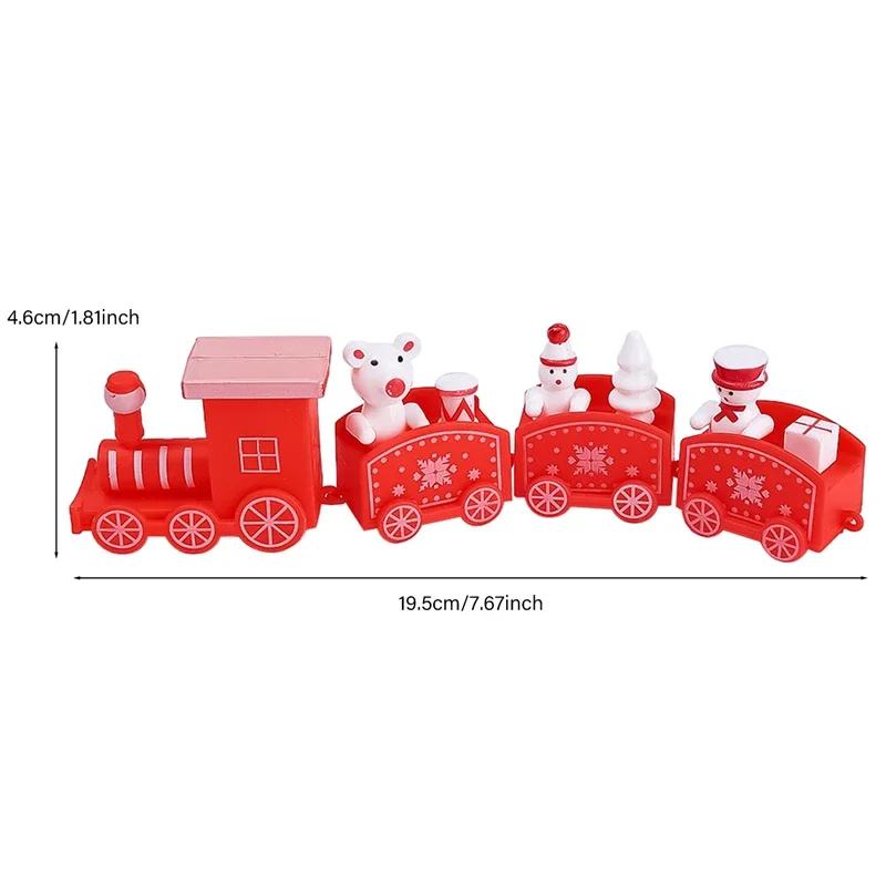 Christmas Wooden Train Ornaments Santa Cake Decoration Merry Christmas Navidad New Year Party Table Decoration Kids Gifts Toys