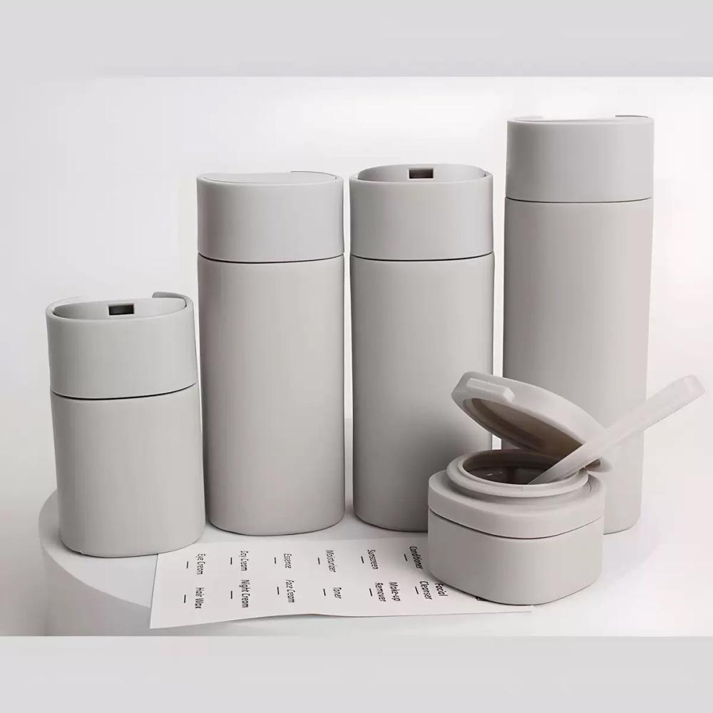 5 Stück Reisecremespenderflaschen Set Reiseflaschen Toilettenartikelbehälter Set, TSA-Zulassung, Reiseutensilien