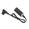 Camera Battery D Tap Male to 4 Female Splitter Power Cable Adapter 60cm Long for Matsushita Anton Port Batteries