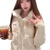 Sweet polka dot knitted splicing twist sleeve cotton jacket loose and thickened short warm bread jacket in winter