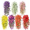 2pcs Artificial Morning Glory & Eucalyptus Hanging Decor Patio Ornaments Home Garden Wedding Party Decorations