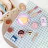 Picnic basket hand-held basket pretend play toys children's wooden simulation tableware set girls' toys desserts and cakes