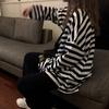 Autumn New Harajuku Style Ins Black And White Stripe Early Autumn Loose Long Sleeved T-Shirt Schoolgirl Top