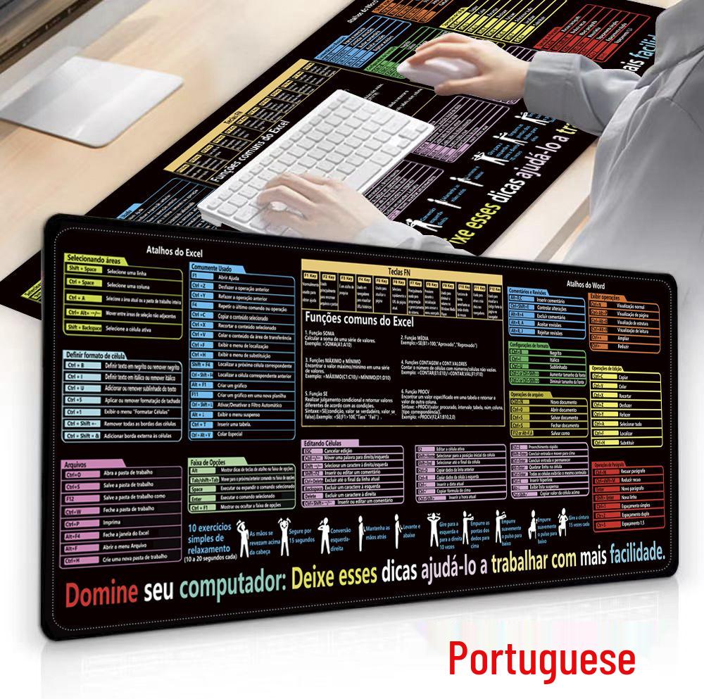 Custom Large Portuguese Mouse Pad for Office Desks - European & American Business Style