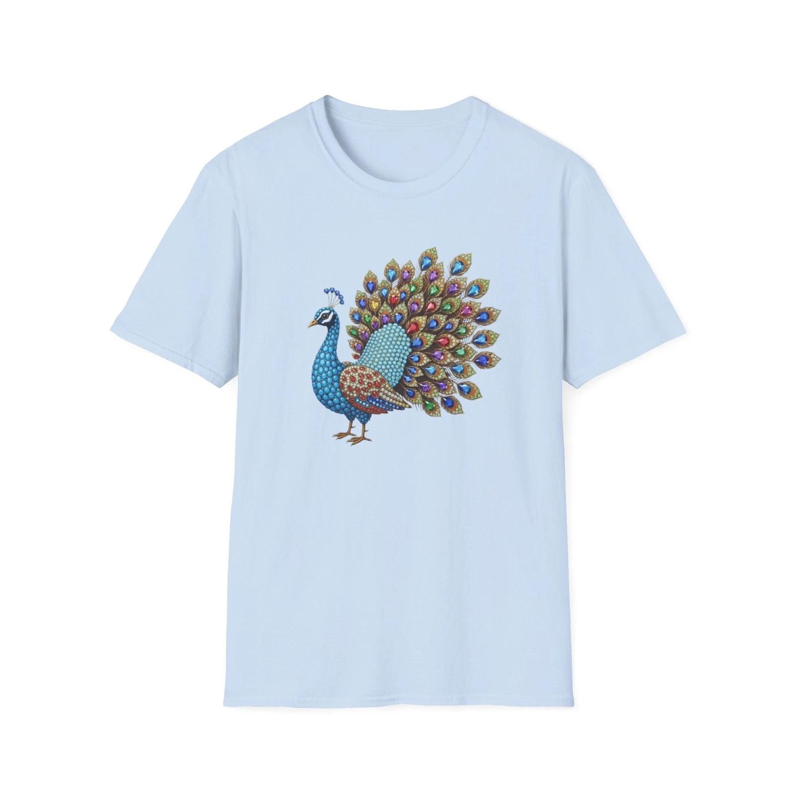 Peacock T shirt, Bird Lover Tee, Feather Graphic Shirt, Nature Lover Tee XL