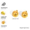 Glossy Hemisphere Braided Stud Earrings,Women's Stainless Steel Ball Earrings Gold Color,Fashion Jewelry Gift