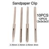 New 10/12pcs Sandpaper Clamp 2.35/3.0mm Fixing Rod Split Mandrels Long Abrasive Holder Clip For Electric Grinder Accessories