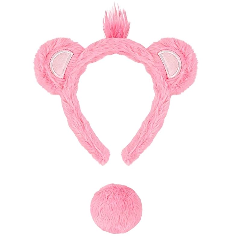 Furry Bear Ears Headband Set Soft Animal Hair Accessories For Women Girls Kids Party Costume