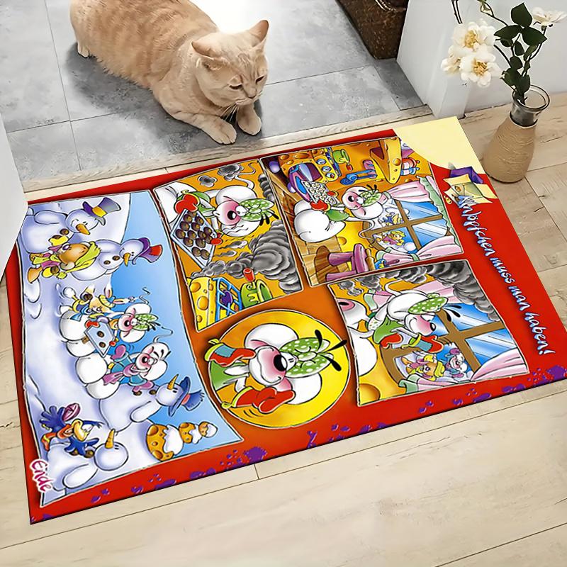 Christmas Cartoon World Carpet Rug Soft Washable Anti Slip Home Living Room Sofa Mats Personalized Christmas Rug