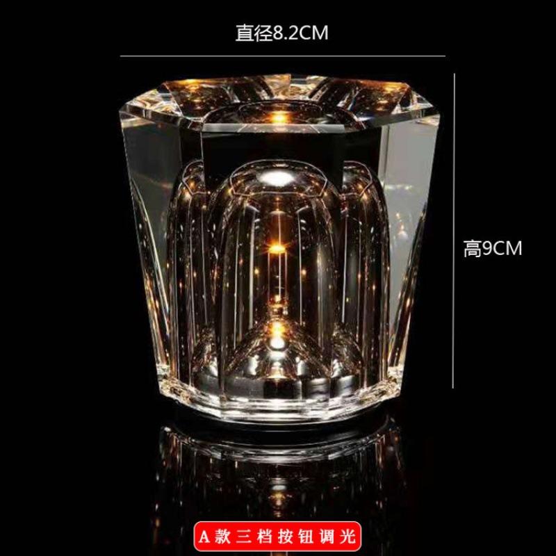 Diamond Crystal Lamp Bedroom Bedside Small Night Lamp Mini Quiet Bar Bar Dining Table Ambience