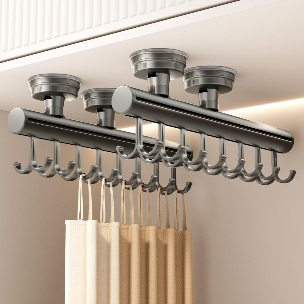 Verstellbarer Saugnapfhaken Platzsparend Ausziehbarer Kleiderbügel Schrankaufbewahrung