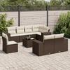 VidaXL Garden Lounge Set with Cushions 9 Pcs, Patio Sofas, Furniture Set, Outdoor Terrace Furniture, Brown 3222852
