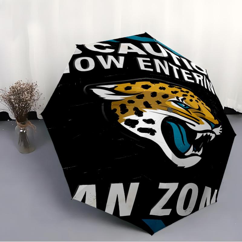 Printed Jacksonville Jaguars logo Folding Umbrella,Outdoor,Leisure,And Travel Umbrella,Durable Umbrella Fabric,Birthday And Holiday Gift