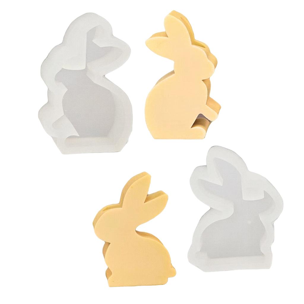 Rabbit Candlestick Silicone Mold Gypsum Plaster Mold Easter Candle Holder Molds for DIY Jewelry Organizer Home Decor