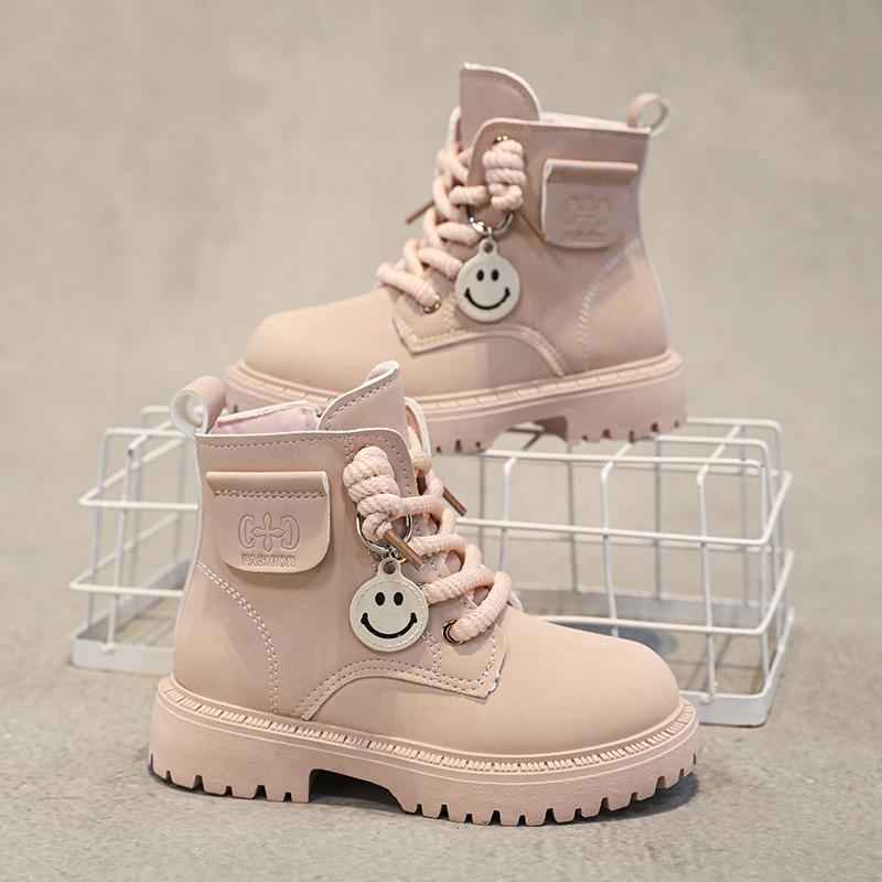 Children's Winter Fashion with Plush Warm Martin Boots Casual Fashion Boots Mid Length Boots