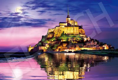 Epoch Super Small Piece Jigsaw Puzzle Mont Saint Michel Scenic View 26×38cm Adhesive Spatula Ticket