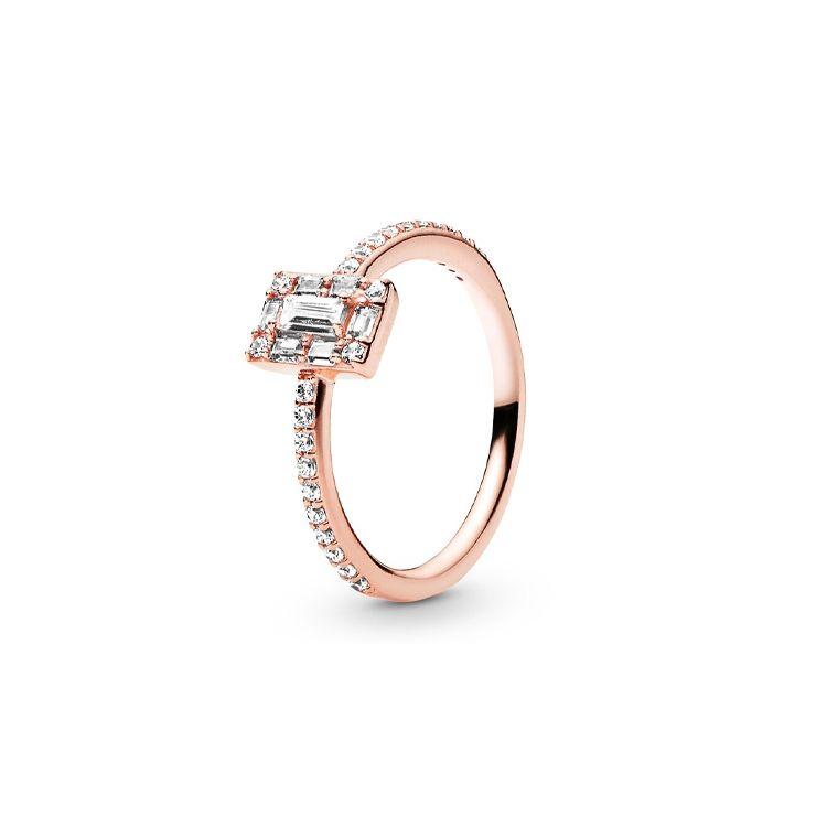 Pandora Shining Square Halo Ring Women rings 187541CZ 48