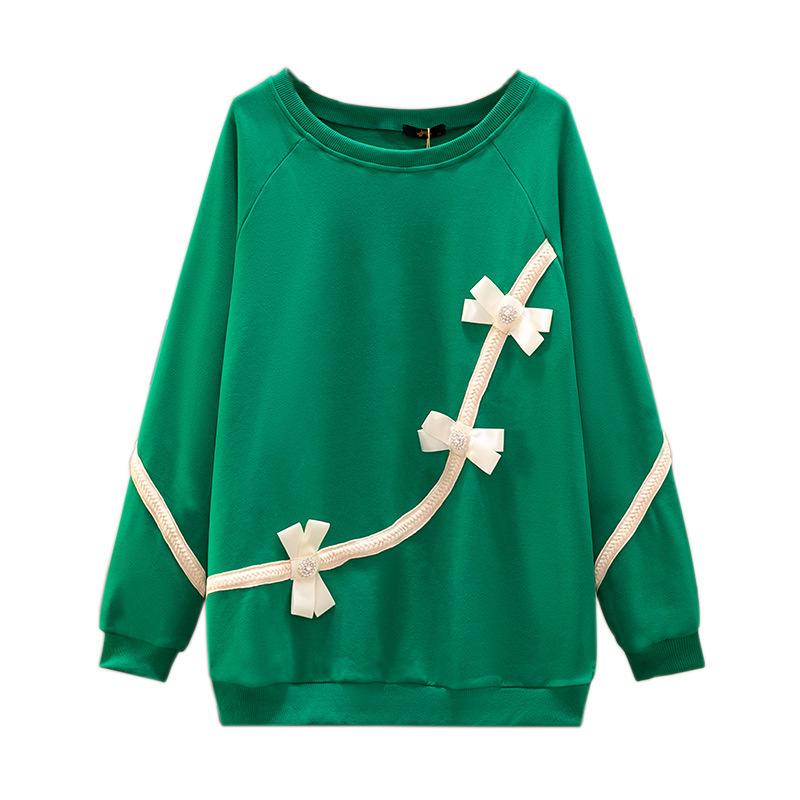 Plus Size Women's Three Dimensional Bow New Fashion Loose Hoodie