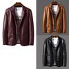 Herr Läderjacka Herr Slim Fit Kostym Läderjacka Herr Vår Höst Faux Läder Motorcykeljacka Plus Storlek 6XL