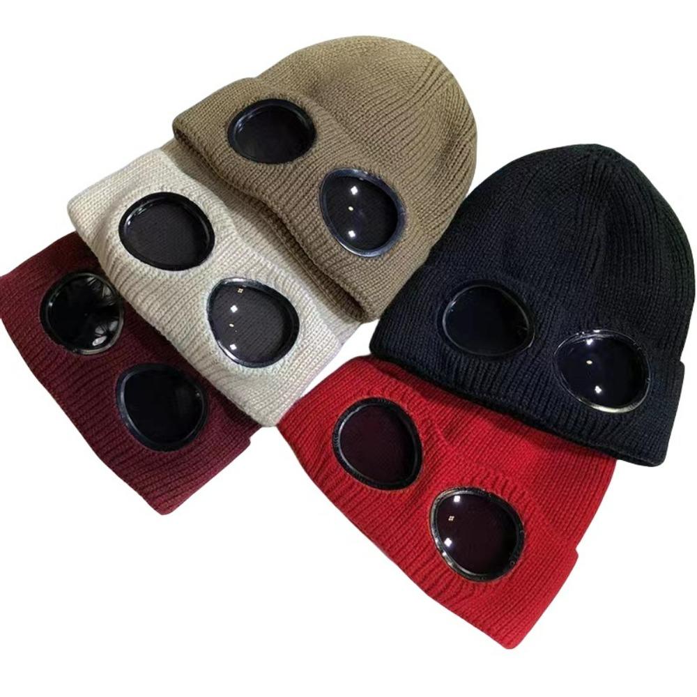 Windproof Ski Beanie with Goggles Warm Knitted Woolen Hat for Men & Women Thermal Headwear for Cold Weather Winter Outdoor Gear