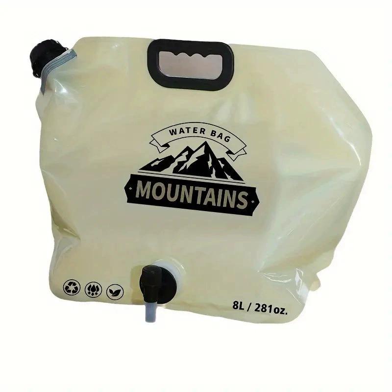 Portable Water Storage Bag Foldable for Outdoor Sports Camping Large Capacity with Faucet Thickened Water Bag for Mountaineering