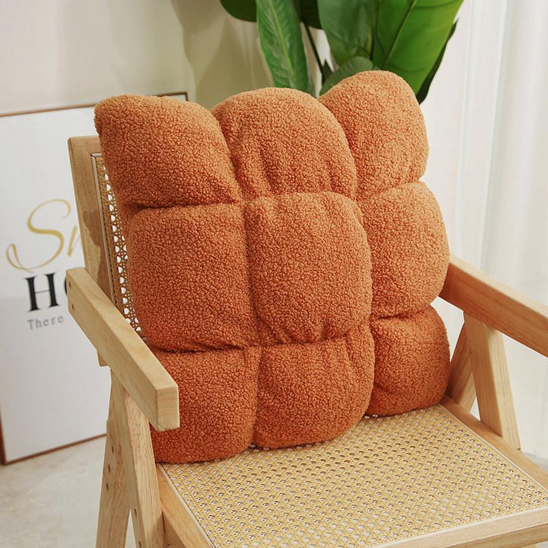 

Cartoon Simple Solid Color Chocolate Throw Pillow Home Sofa Pillow Cushion Office Seat Cushion Tatami Mat 50*50cm（0.65kg） коричневий