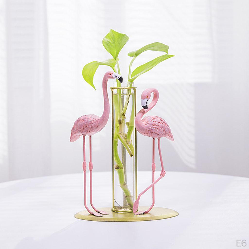 Vaso Idroponico Creativo a Forma di Fenicottero Organizer da Tavolo/Bancone Decorazione Ornamento