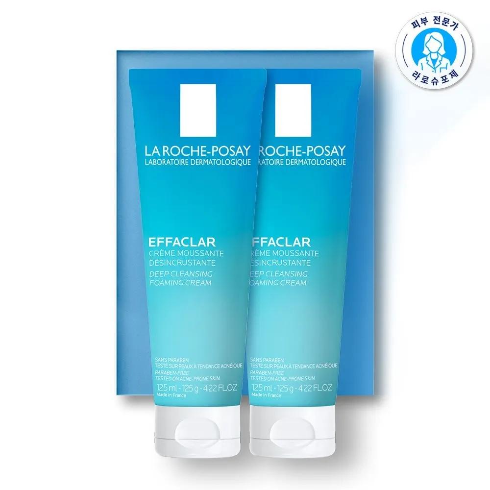 [La Roche Posay] Effaclar Deep Cleansing Foaming Cream 125ml x 2
