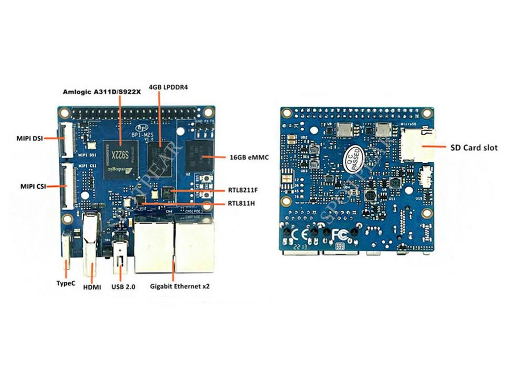 Placă de dezvoltare open source Banana Pi BPI-M2S cu cipuri opționale A311D sau S922X