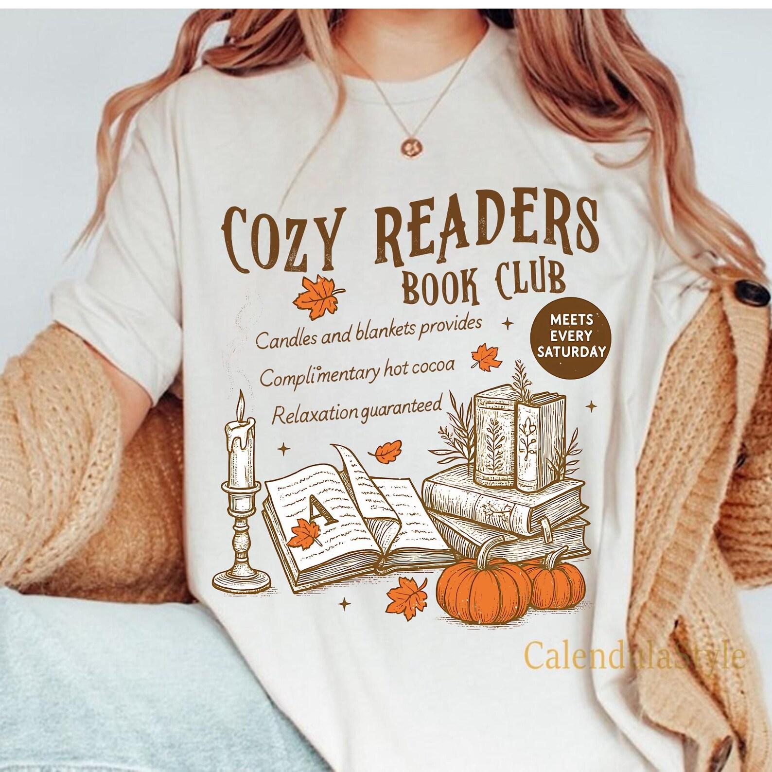 Cozy Readers Book Club Shirt, Fall Library Shirt, Spooky Reader Tee, Cozy Girl Book Club Fall Shirt, Autumn Reading Club Tee, Fall Bookworm 3XL
