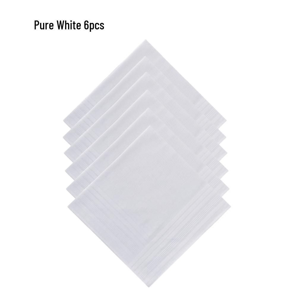 

6-Piece 40cm Pure White Cotton Handkerchief Set - Ideal for DIY and Cross-Border Sales 40x40 cm