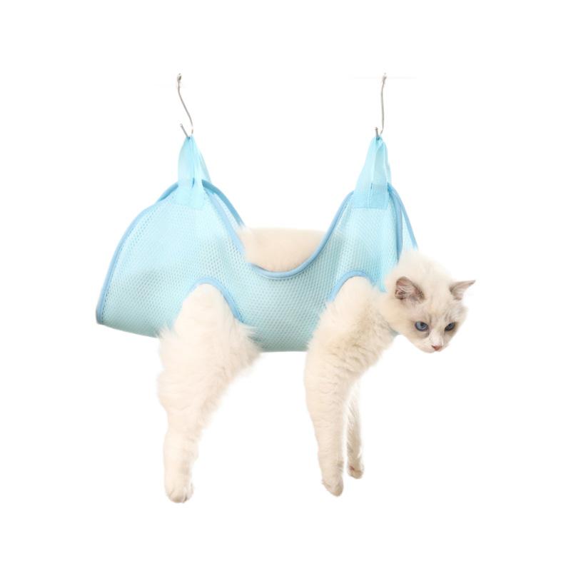 Cat Grooming Restraint Bag: Anti-Scratch Mesh Hammock for Bathing, Nail Clipping, and Cleaning