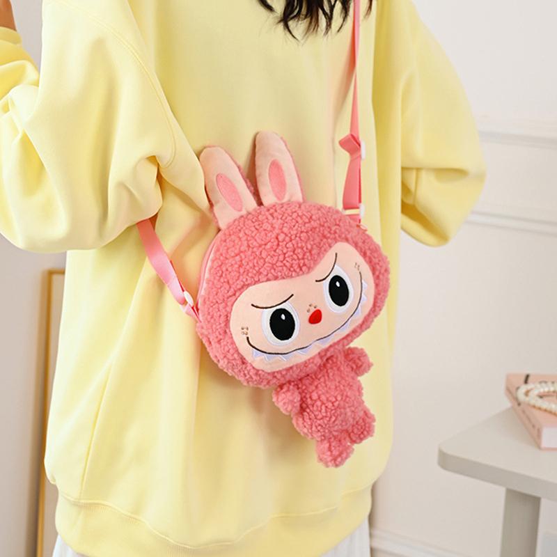 Kawaii Labubus Geantă Crossbody Geantă de Umăr Drăguță Pluș Desene Animate Minunați Monștri Iepure Genți de Telefon Student Genți Crossbody Pluș