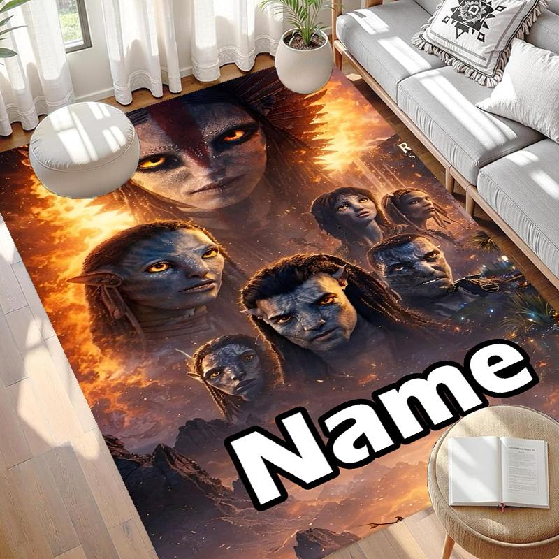 Custom Name Personalized Avatar Print Carpet, Versatile Home Decor Rug, for Playroom, Apartment, Balcony, Entryway, Hallway Gift