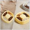 Yellow Plastic Divided Pet Food Bowl for Feeding 4Pcs Small Dog Bowls