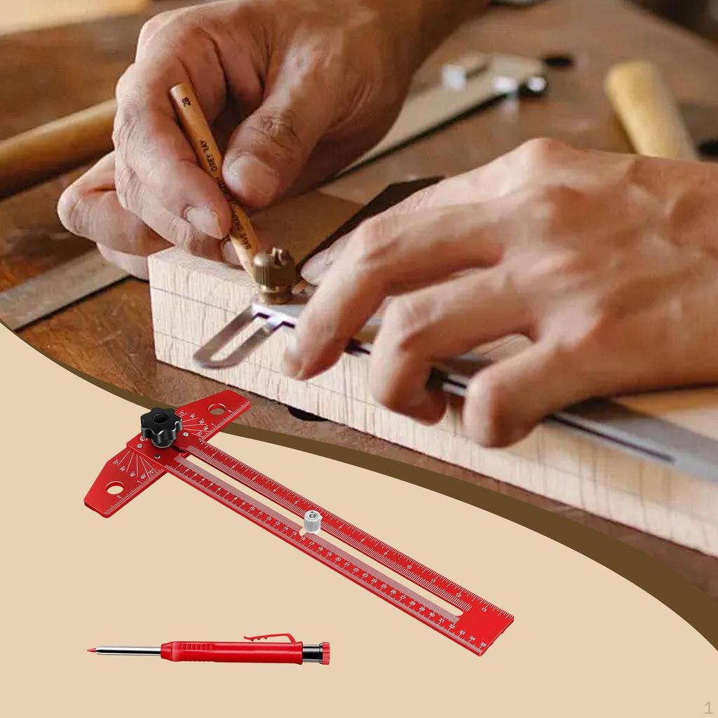 Sliding T Ruler Wear Resistant Woodworking Scriber Marking Line
